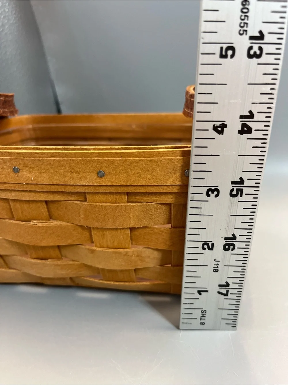 Vintage Longaberger 2010 Small Market Basket Leather Handle W/ Plastic Protector